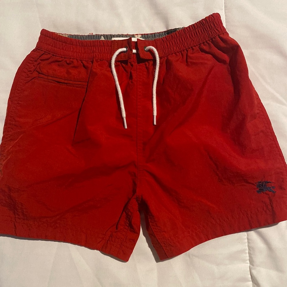 Red Burberry Seim Trunks size 2T 24 months.